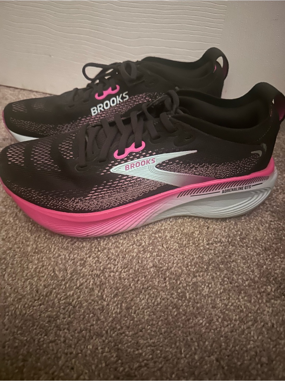 Brooks Women’s Adrenaline GTS Running Shoes - Black & Pink